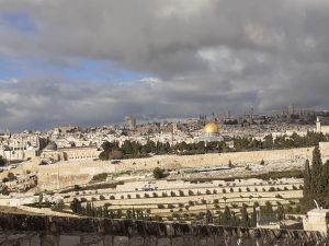 Jerusalem mit schlechtem Wetter